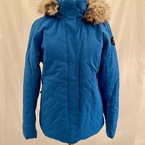 Blue Obermeyer women’s ski jacket, worn once!